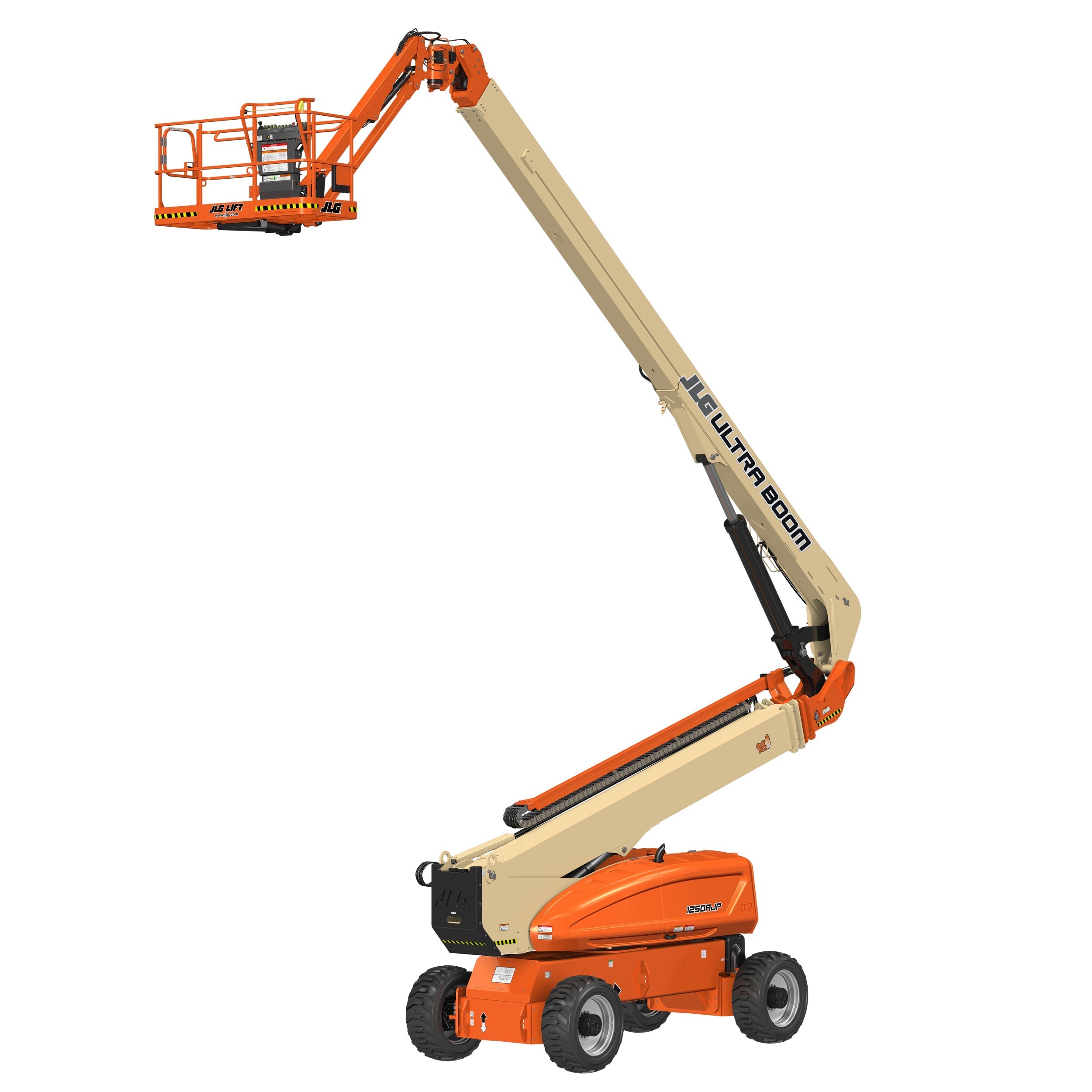 125-foot articulated boom lift with internal combustion engine, featuring extended reach and maneuverability