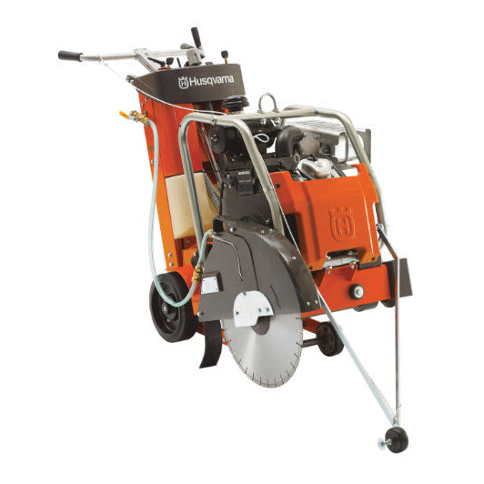 20HP Walk-Behind Saw with a powerful engine for heavy-duty cutting jobs, featuring durable construction and easy maneuverability, ideal for concrete and asphalt cutting projects.