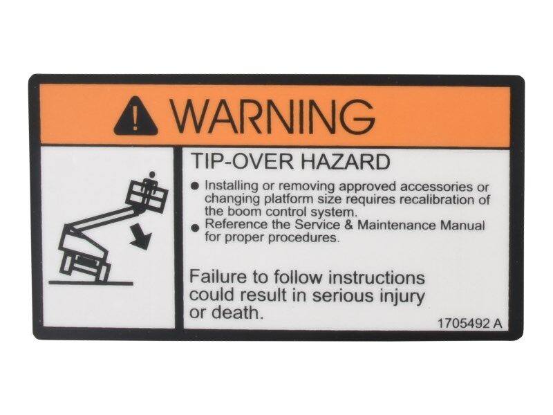 DECAL,TIP-OVER PLF CHANGE