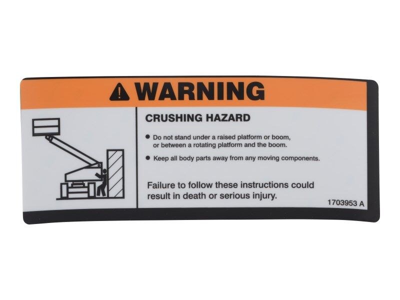 JLG¨ Crush Warning Decal