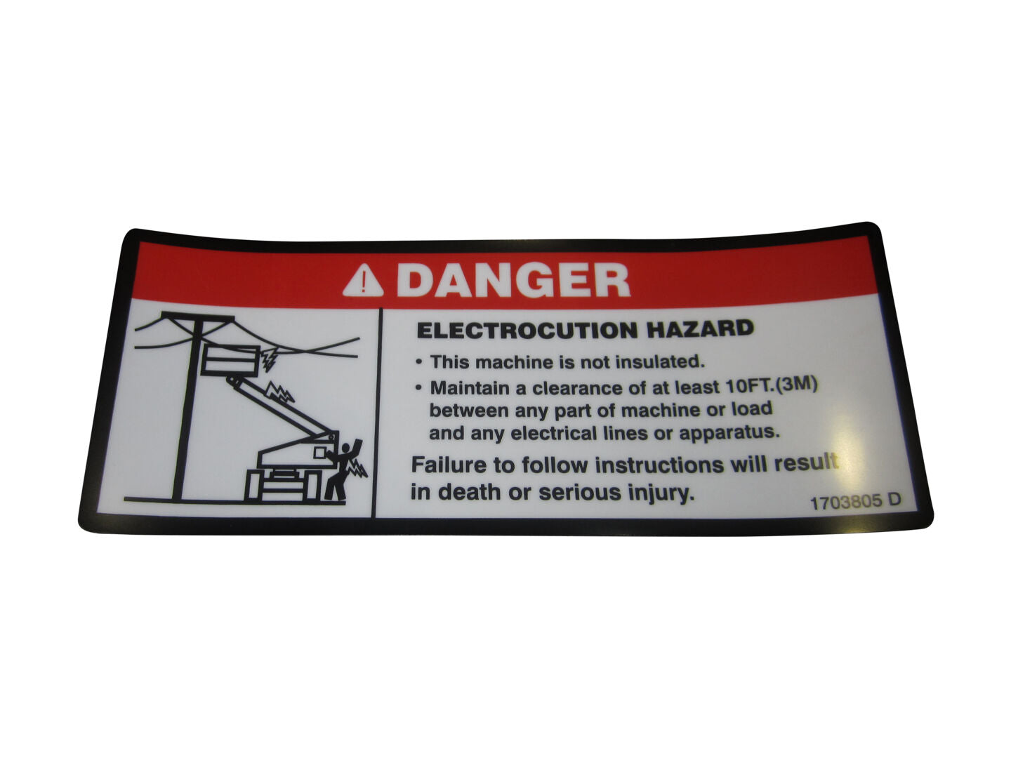 JLG¨ Danger Electrocution Hazard Decal