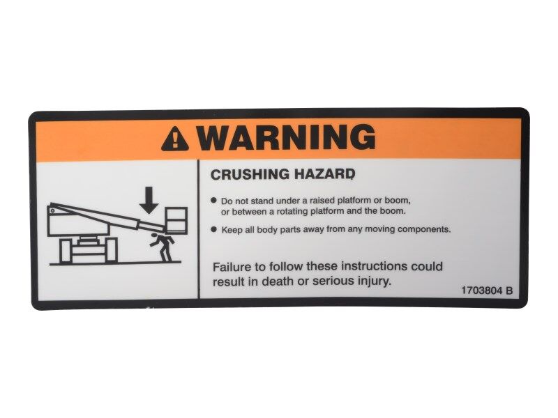JLG¨ Crushing Warning Decal