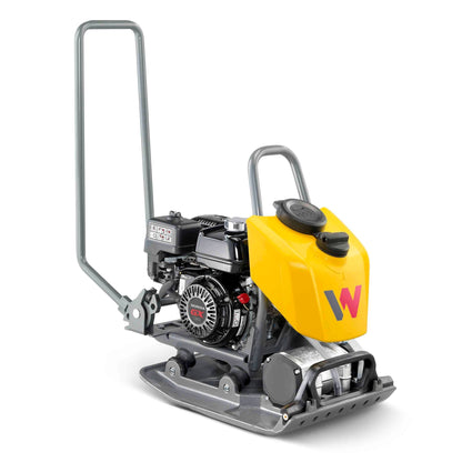 Front left view of a 2925 lb Plate Tamper with forward asphalt compaction technology, ideal for construction and roadwork, featuring a robust design for efficient surface leveling and stability.