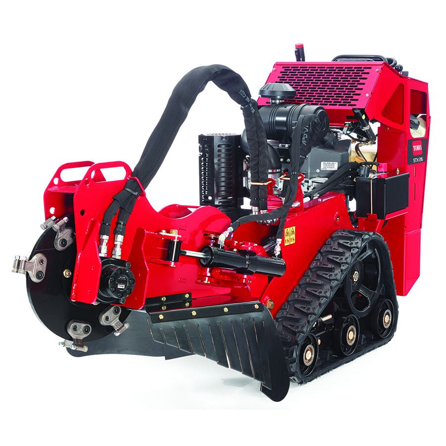 Stump Grinder Walk Behind on white background, featuring durable cutting blades and ergonomic handles"