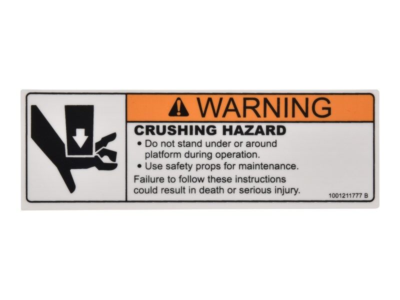 DECAL,CRUSHING HAZARD