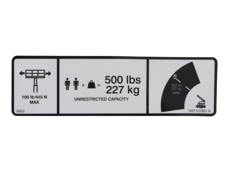 500LBS Max Capacity Decal