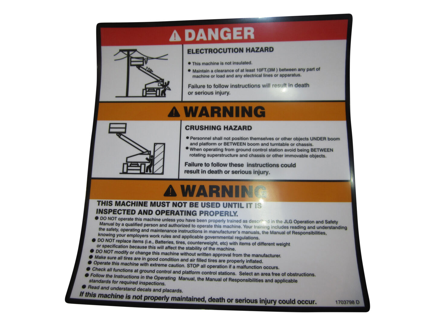 DECAL,WARNING/DANGER MTB