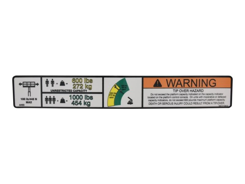 DECAL,WARNING DUAL CAP. (ANSI)