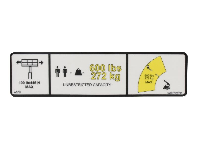 DECAL,WARNING MAX CAP. (ANSI)