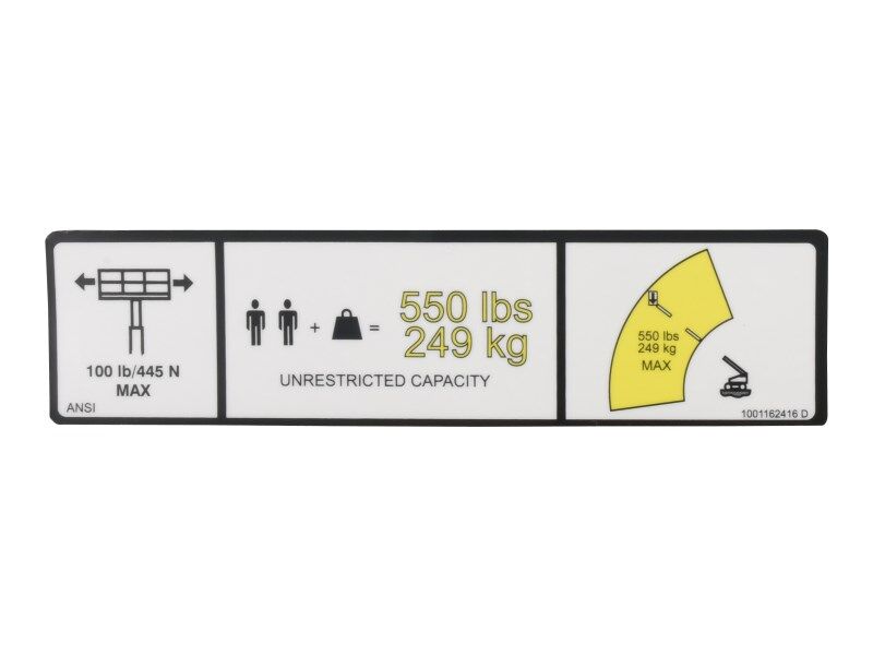 DECAL,550LBS MAX CAPACITY