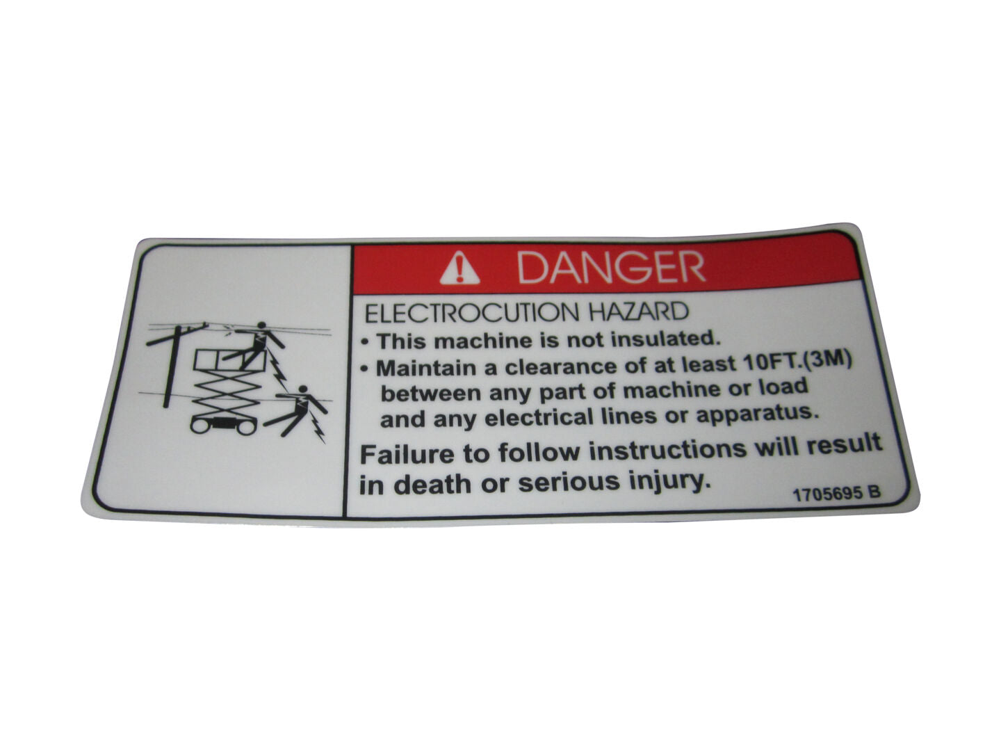 JLG¬® Electrocution Danger Decal for 1930ES Scissor Lift