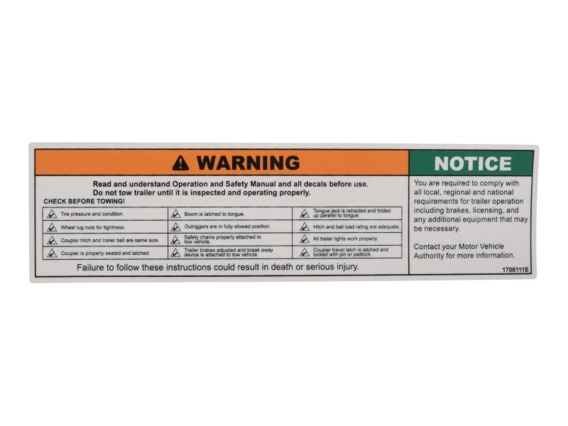 DECAL, WARNING MACHINE OPERAT.